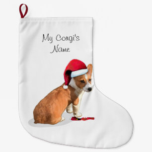 Pembroke Welsh Corgi Dog Large Christmas Stocking