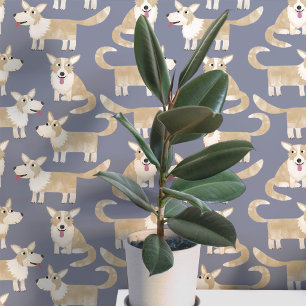 Pembroke Welsh Corgi Dog Pattern Wallpaper