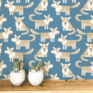 Pembroke Welsh Corgi Dog Pattern Wallpaper