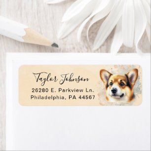 Pembroke Welsh Corgi Dog Return Address Label