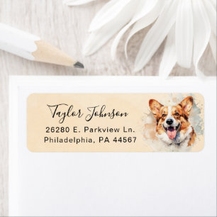 Pembroke Welsh Corgi Dog Return Address Label