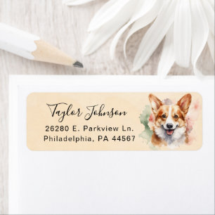 Pembroke Welsh Corgi Dog Return Address Label