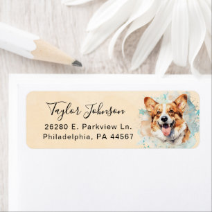 Pembroke Welsh Corgi Dog Return Address Label