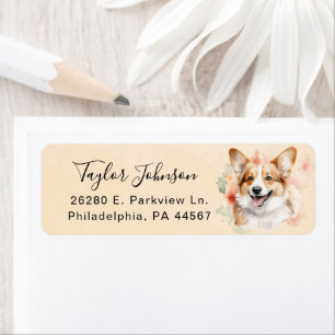 Pembroke Welsh Corgi Dog Return Address Label