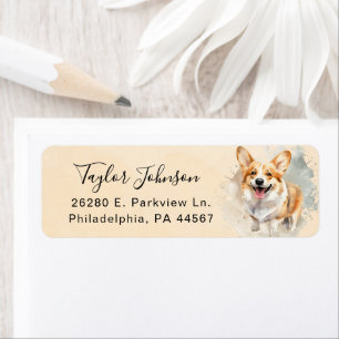 Pembroke Welsh Corgi Dog Return Address Label