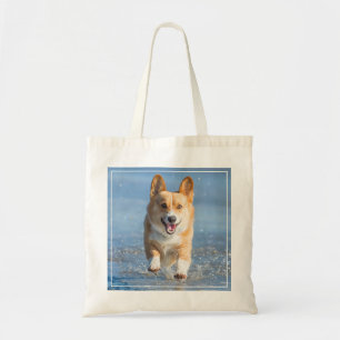 Pembroke Welsh Corgi Dog Running On The Beach Tote Bag