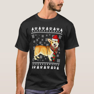 Pembroke Welsh Corgi Dog Santa Hat Xmas Ugly Chris T-Shirt