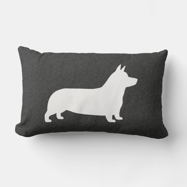 Pembroke Welsh Corgi Dog Silhouette Lumbar Cushion (Front)