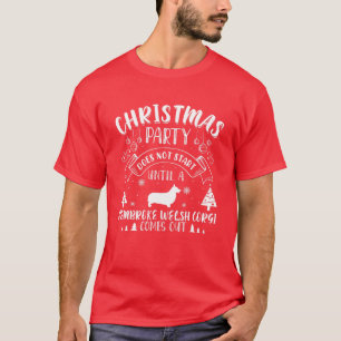 Pembroke Welsh Corgi Dog Tree Christmas Party Dog T-Shirt