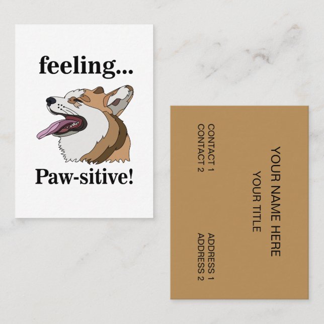 Pembroke Welsh Corgi Dog Walker Business Card (Front/Back)