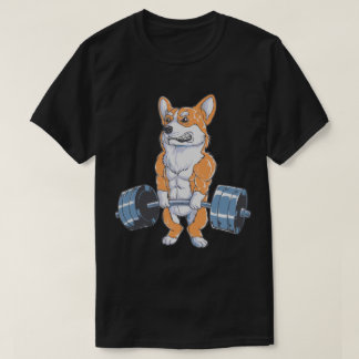 Pembroke Welsh Corgi Dog Working Out  Funny Corgi  T-Shirt