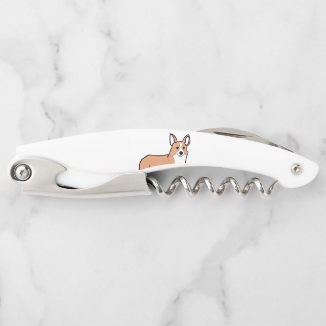 pembroke welsh corgi fawn cartoon corkscrew (Front)