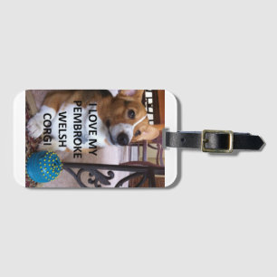 pembroke welsh corgi fawn love w pic luggage tag