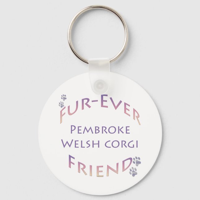 Pembroke Welsh Corgi Furever Key Ring (Front)