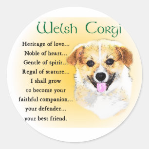 Pembroke Welsh Corgi Gifts Classic Round Sticker