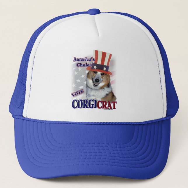 Pembroke Welsh Corgi Gifts Trucker Hat (Front)