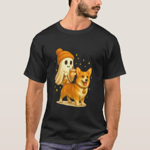 Pembroke Welsh Corgi Halloween Ghost Walking Dog T-Shirt