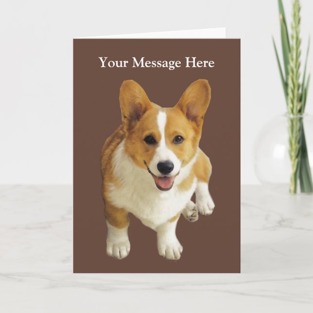 Pembroke Welsh Corgi Happy Greeting Card (Front)