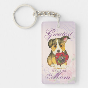 Pembroke Welsh Corgi Heart Mum Key Ring