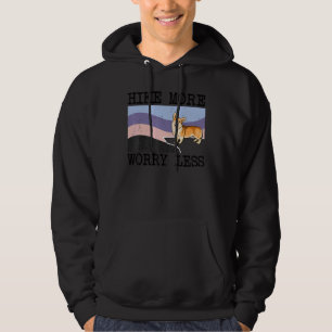 Pembroke Welsh Corgi Hike More Worry Less Graphic  Hoodie