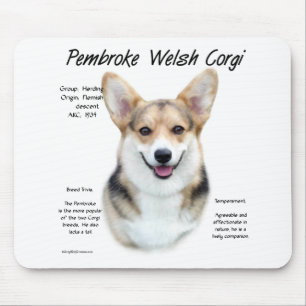 Pembroke Welsh Corgi History Design Mouse Mat