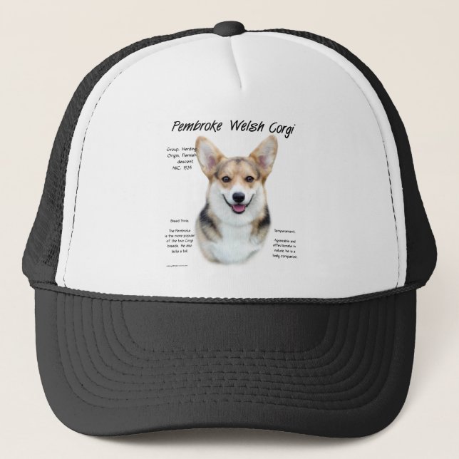 Pembroke Welsh Corgi History Design Trucker Hat (Front)