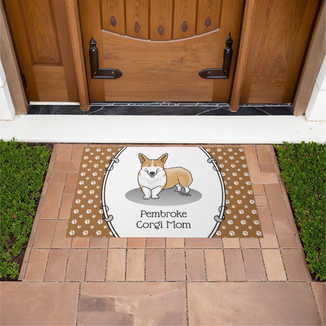 Pembroke Welsh Corgi Mum (red 1) Dog Mum Cute Doormat (Outdoor)