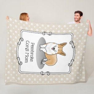Pembroke Welsh Corgi Mum (red 1) Dog Mum Cute Fleece Blanket