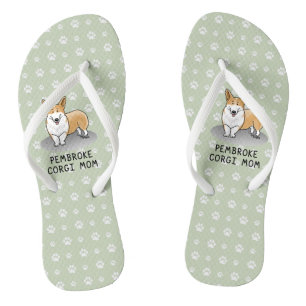 Pembroke Welsh Corgi Mum (red 1) Dog Mum Cute Flip Flops