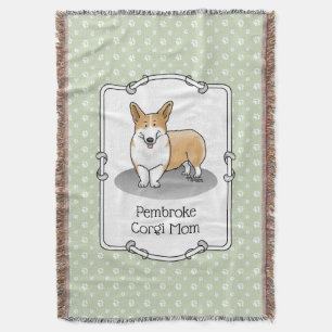 Pembroke Welsh Corgi Mum (red 1) Dog Mum Cute Throw Blanket