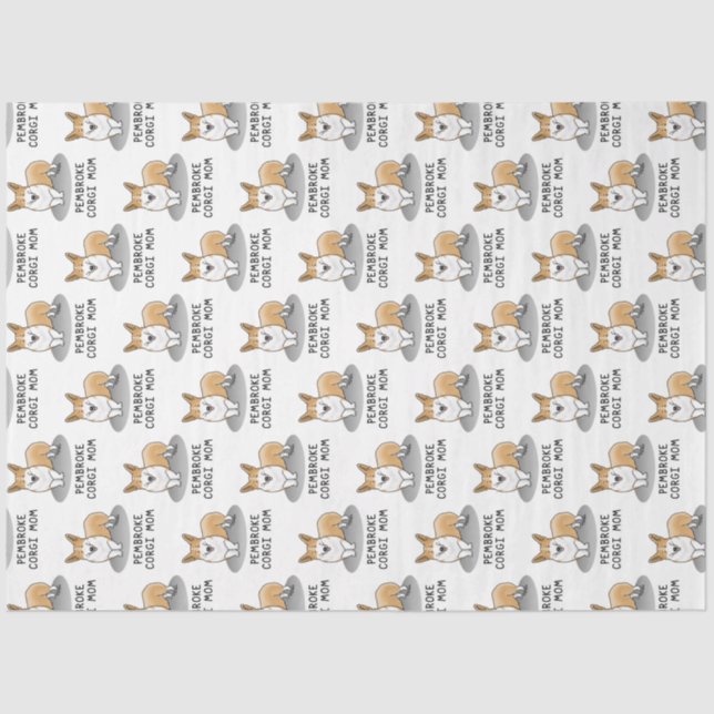 Pembroke Welsh Corgi Mum (red 1) Dog Mum Cute Tissue Paper (Front)