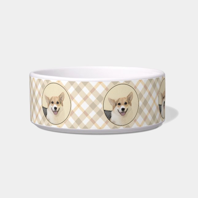 Pembroke Welsh Corgi Painting - Original Dog Art Bowl (Left)