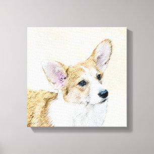 Pembroke Welsh Corgi Painting - Original Dog Art Canvas Print