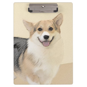 Pembroke Welsh Corgi Painting - Original Dog Art Clipboard