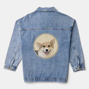 Pembroke Welsh Corgi Painting - Original Dog Art Denim Jacket