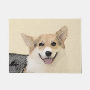 Pembroke Welsh Corgi Painting - Original Dog Art Doormat