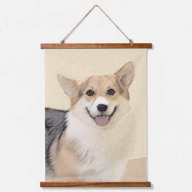 Pembroke Welsh Corgi Painting - Original Dog Art Hanging Tapestry (Front)