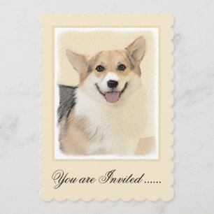Pembroke Welsh Corgi Painting - Original Dog Art Invitation