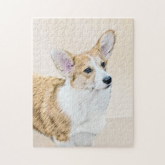 Pembroke Welsh Corgi Painting - Original Dog Art Jigsaw Puzzle (Vertical)