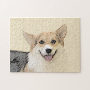 Pembroke Welsh Corgi Painting - Original Dog Art Jigsaw Puzzle