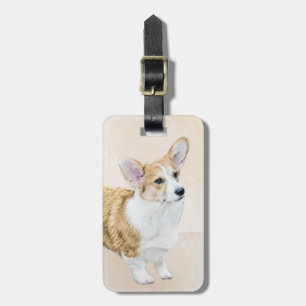 Pembroke Welsh Corgi Painting - Original Dog Art Luggage Tag