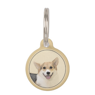 Pembroke Welsh Corgi Painting - Original Dog Art Pet Tag