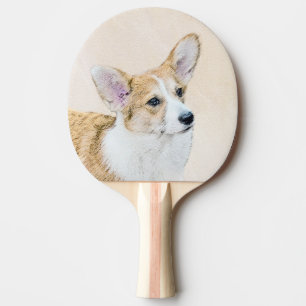 Pembroke Welsh Corgi Painting - Original Dog Art Ping Pong Paddle