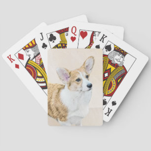 Pembroke Welsh Corgi Painting - Original Dog Art Playing Cards