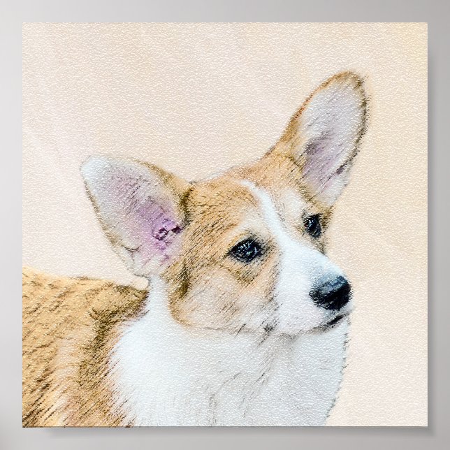 Pembroke Welsh Corgi Painting - Original Dog Art Poster (Front)