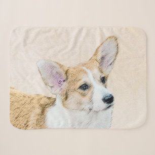Pembroke Welsh Corgi Painting - Original Dog Art Sherpa Blanket