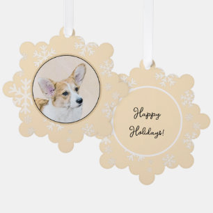 Pembroke Welsh Corgi Painting - Original Dog Art Tree Decoration Card