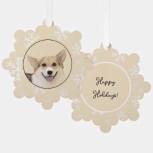 Pembroke Welsh Corgi Painting - Original Dog Art Tree Decoration Card