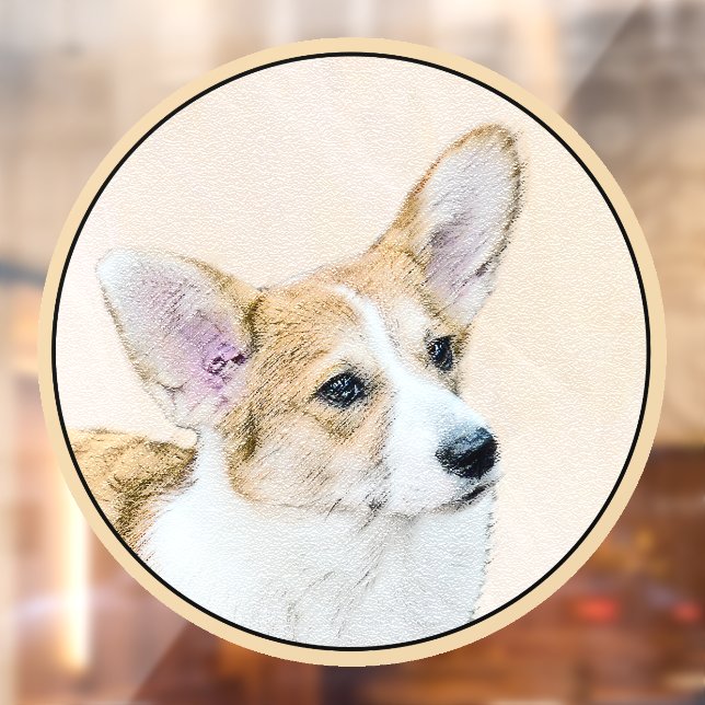 Pembroke Welsh Corgi Painting - Original Dog Art Window Cling (Sheet 2)