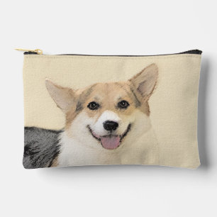 Pembroke Welsh Corgi Painting Tri-Colour Dog Art Accessory Pouch